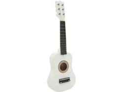 Guitarra acústica para niños, instrumento folclórico blanco.