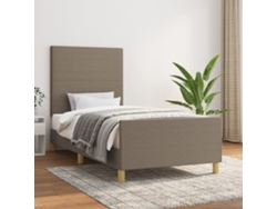 Estructura De Cama Sin Colchón Tela Gris Taupe 90x190 Cm