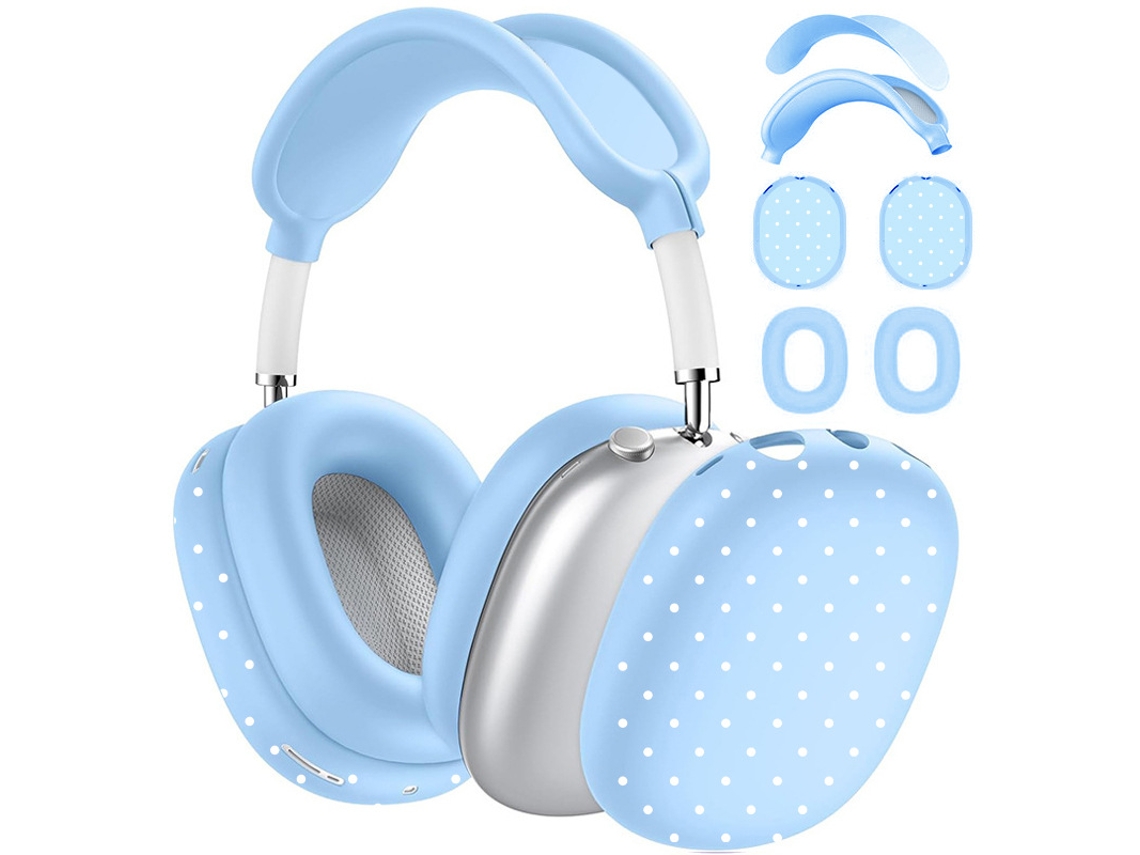 Funda De Silicona Para Airpods Max, Bonito Estampado De Lunares, Resistente A Los Arañazos (azul) Czhhmart