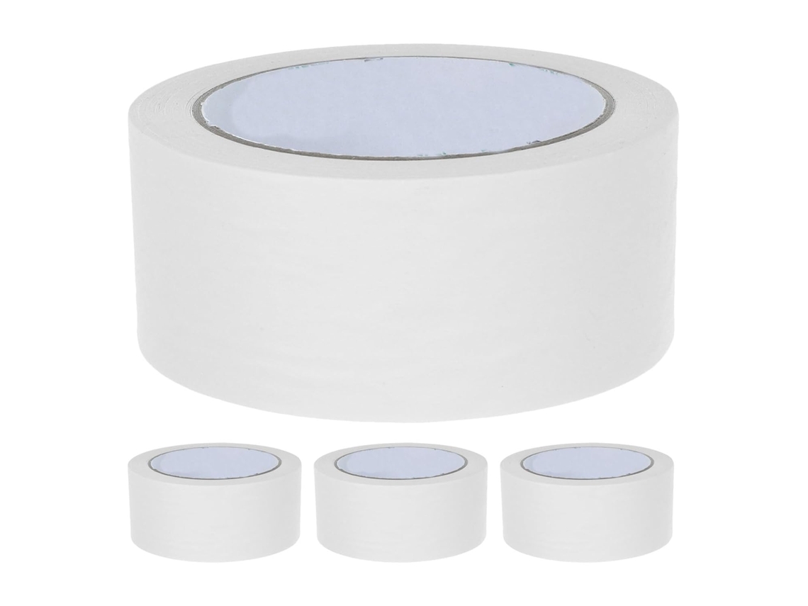 4 Rollos De Cinta Adhesiva Blanca Mate De 45 Mm X 30 M