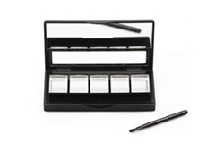 Bandeja Vacía Para Sombras De Ojos Con 5 Recipientes De Aluminio Y Espejo Para Manualidades.