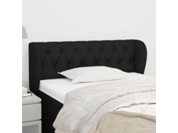 Cabecero con Alas de Tela 93x23x78/88 cm Negro