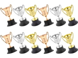 Conjunto De 15 Mini Troféus Para Meninos E Meninas, Em Plástico Leve, Nas Cores Dourado, Prateado E Cobre,