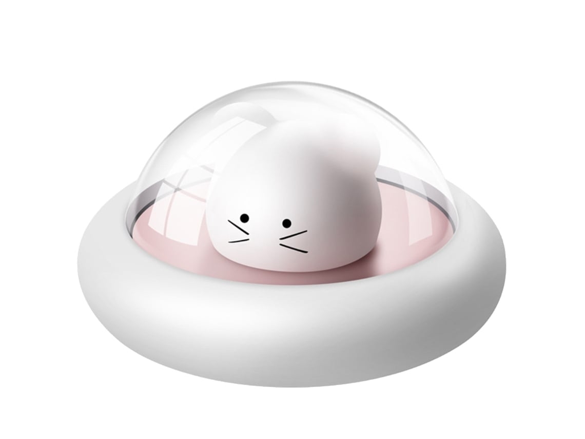 Luz nocturna de ratón para niños con 3 niveles de luz, luz nocturna LED recargable con temporizador de 20 minutos y control de pulsación, color rosa Facpoet