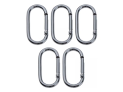 X 5pcs Al Aire Libre Mosquetón Forma Oval Clip Gancho