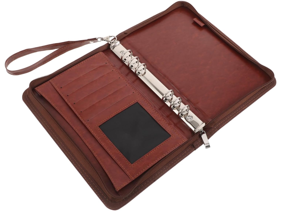 Portafolio De Piel Sintética Con Carpeta Multifuncional Para Documentos, Ideal Para La Oficina Y Los Viajes.