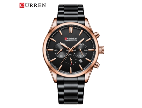 Relojes de moda para hombre Relojes de pulsera multifunción resistentes al agua de cuarzo con fecha Reloj para hombre-Concha rosa negra LUUCOZK