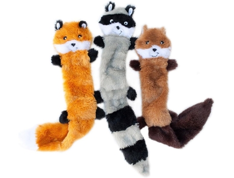 Juguete Para Perro De Peluche Chirriante Sin Relleno Zorro Mapache Y Ardilla Grande ELKUAIE