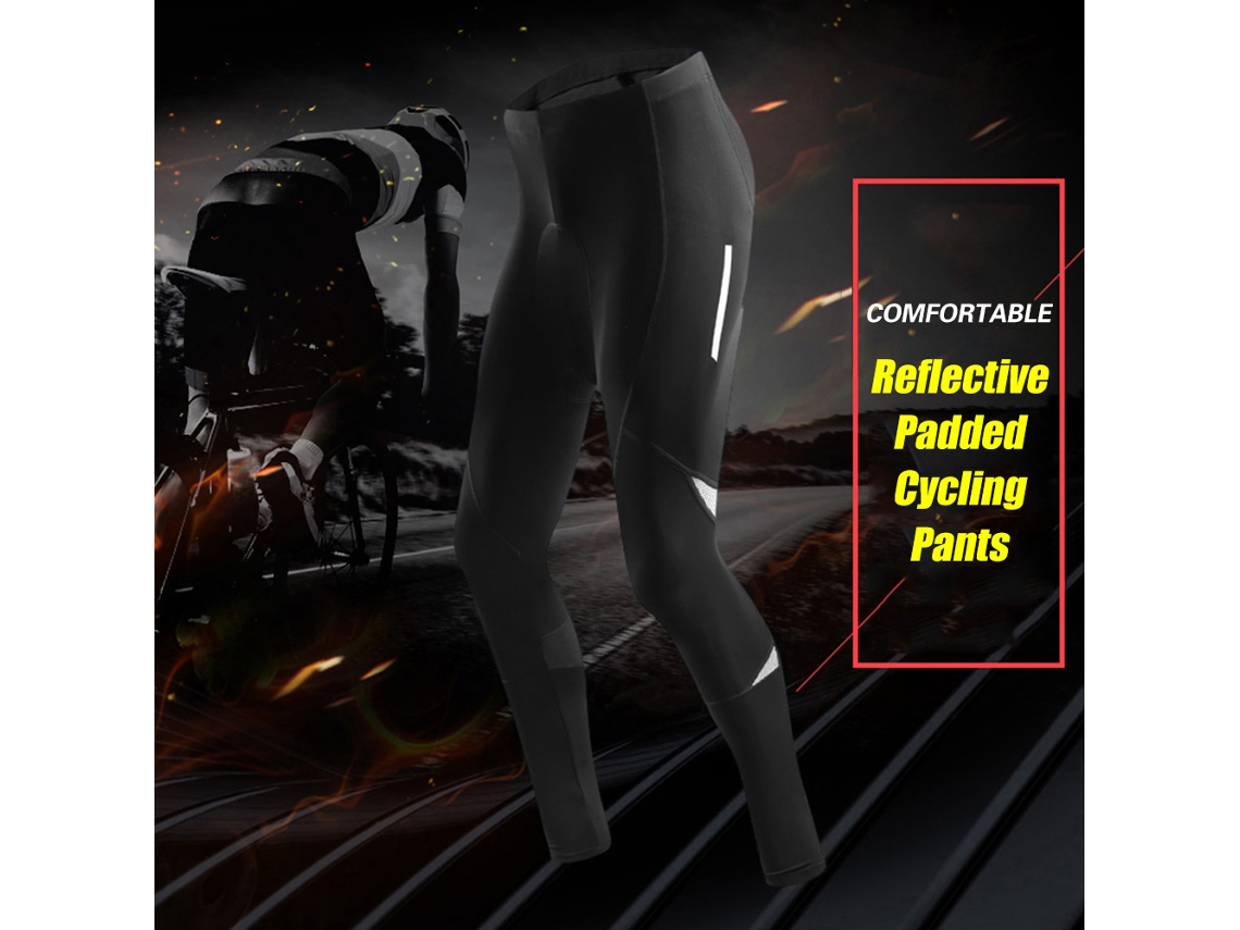 Culotte De Ciclismo Para Hombre Con Amortiguación De Gel Y Elementos Reflectantes, Mallas De Compresión Para Ciclismo.