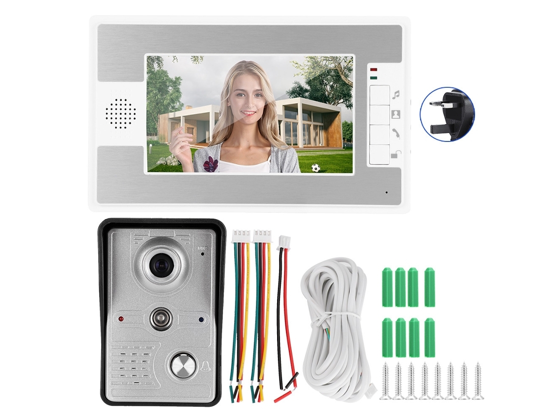 Videoportero Con Cable De 7 Pulgadas, Intercomunicador, Pantalla Tft, Visión Nocturna, Sistema De Acceso Remoto, 100-240 V Brilvibera_ozo