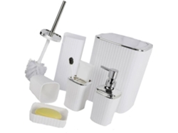 Juego Completo De 6 Piezas Esenciales De Baño Con Soporte Para Cepillo Para Polvo De Dientes, Dispensador De Jabón