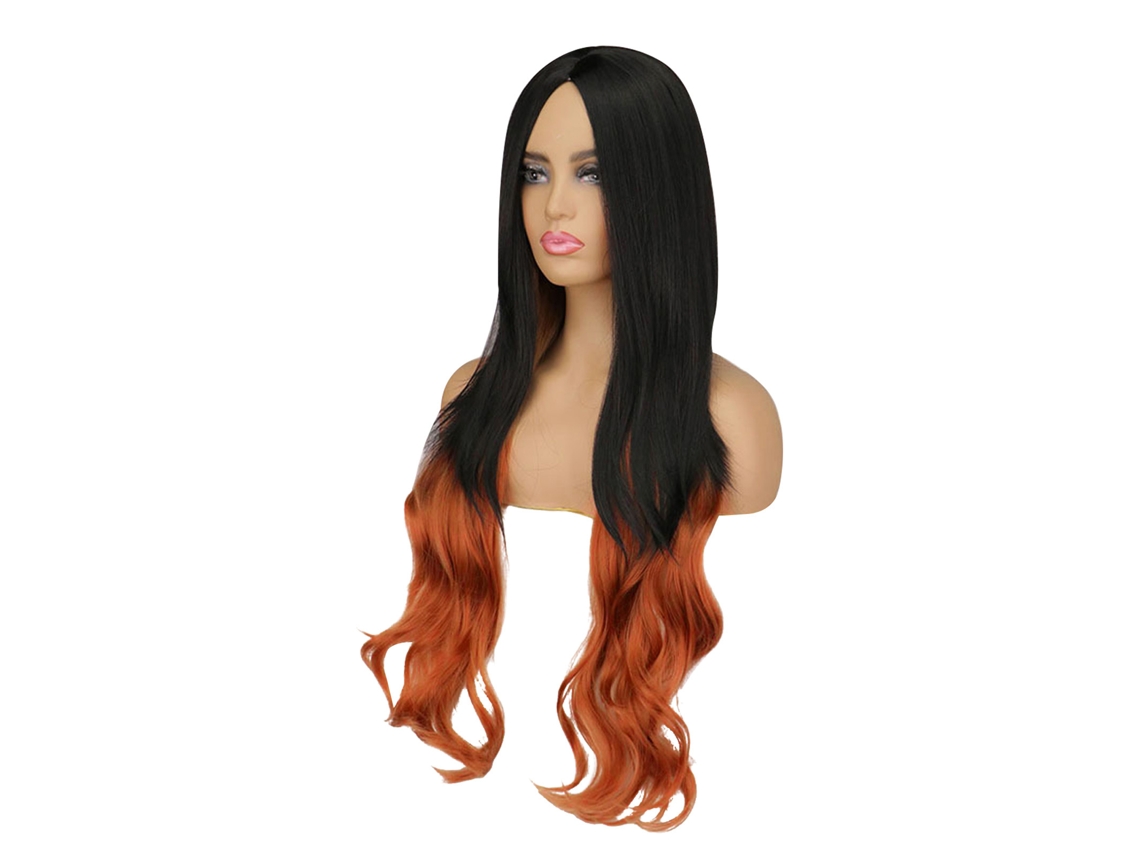 Peluca Larga Rizada Naranja Para Mujer, Ideal Para Fiesta De Cosplay, Pelo Sintético Resistente Al Calor