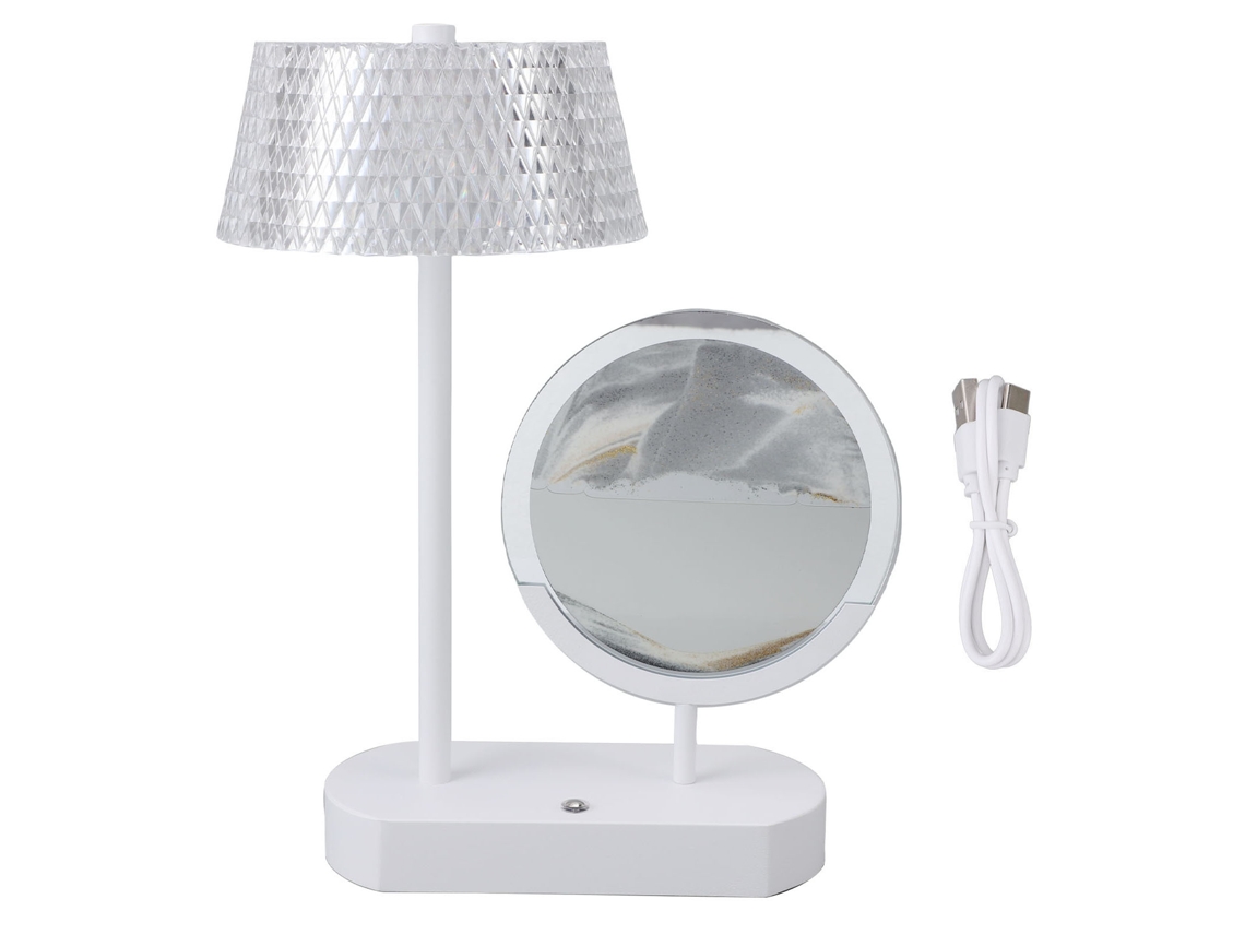 2026-lámpara De Mesa De Arena Móvil Cristal Usb 3 Modos Regulable Sin Escala Control Táctil Para Dormitorio Estudio