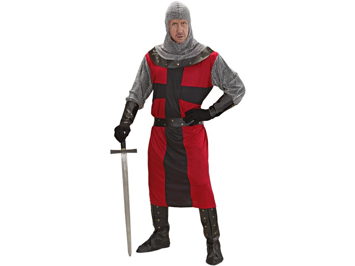 Disfraz de Caballero Época oscura rojo para hombre