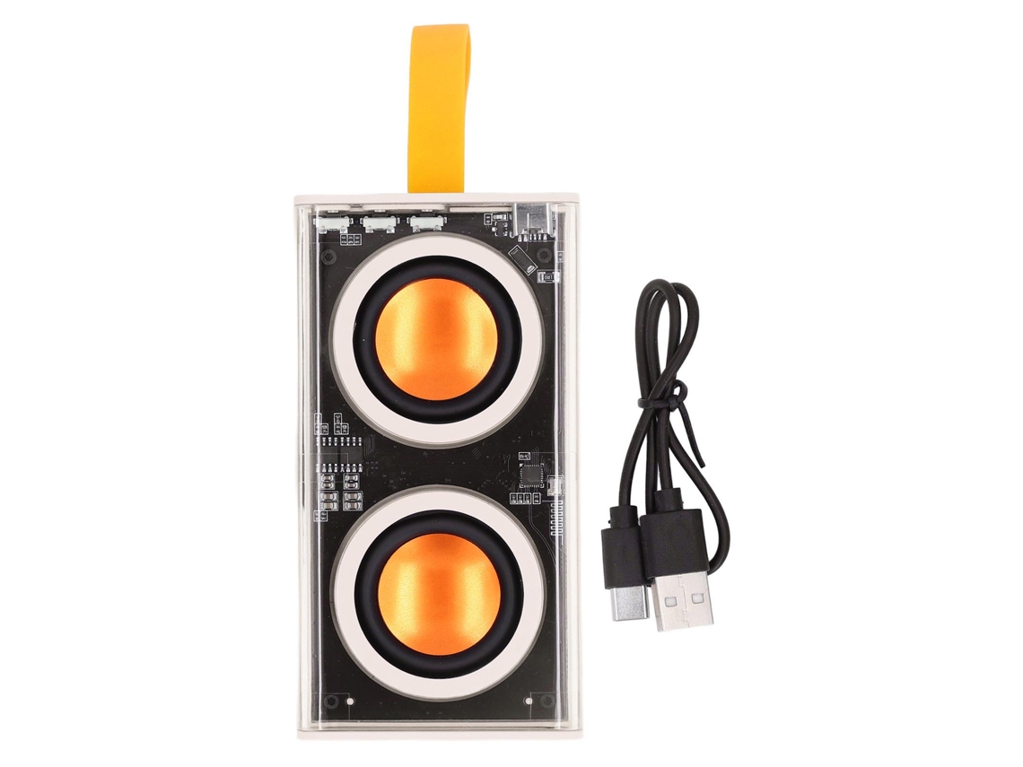 Mini Altavoz Portátil Bluetooth 5.0, Transparente, Con Luz Led Beige.