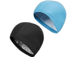 Gorra De Natación Para Adultos Mujer Hombre Fabric Pu Suave 2pcs Para Piscina Deportes Acuáticos