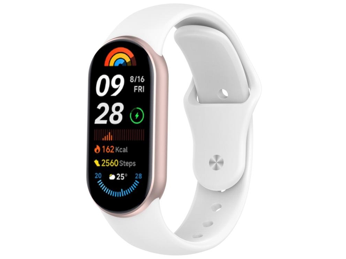 Bracelete Para Xiaomi Smart Band 10/9/8 - Silicone - Fivela Reversa Branca