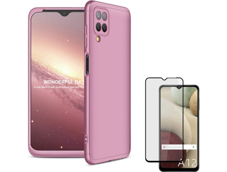 Funda y Protector Samsung A12 PHONESHIELD Flexguard Full Rosa