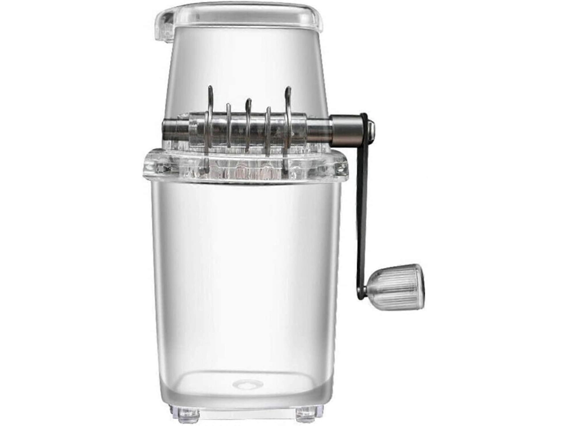 Trituradora de hielo manual con funcionamiento rápido, máquina portátil para granizados para bebidas caseras.