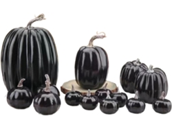 Calabazas artificiales | Calabazas artificiales decorativas grandes de varios tamaños para otoño Gokoco