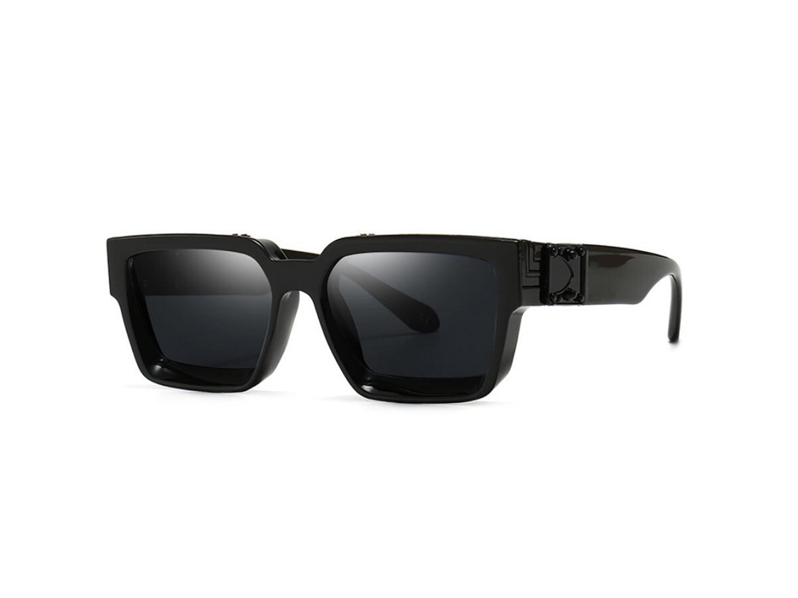 Gafas de sol rectangulares con diseño exclusivo de ciclismo y lentes de policarbonato degradado MDUG (negro sobre negro)