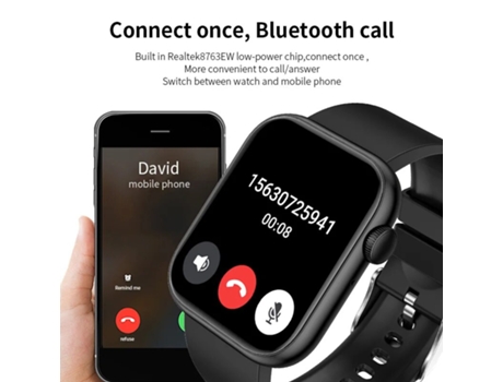 Reloj inteligente con termómetro de llamada Bluetooth de 1,85 pulgadas compatible con 100 teclas giratorias deportivas para hombre reloj inteligent...