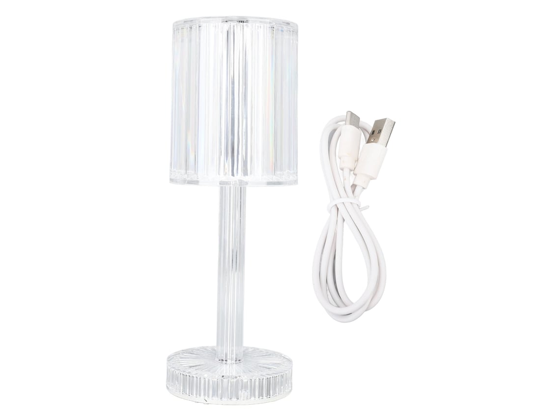 2026-lámpara De Mesa De Cristal Led Con Carga Usb 1200mah, Control Táctil Y Cambio De Color, Inalámbrica