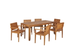 Juego De Comedor De 6 Plazas En Madera De Acacia Clara Baratti BELIANI