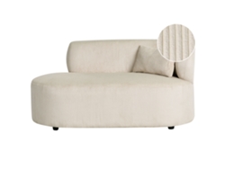 Chaise Longue À Direita Beliani Vanvey De Bombazine Creme 147x78x73