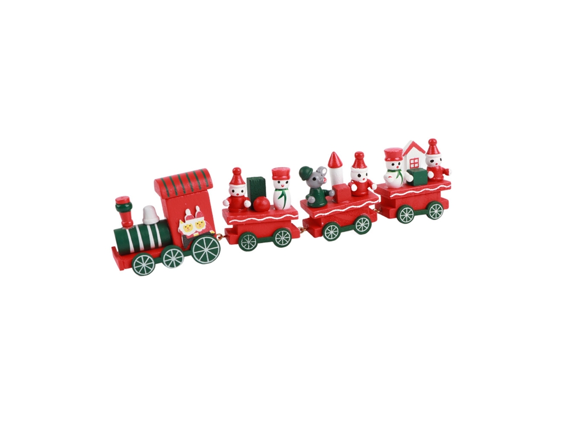 Lindo tren de juguete navideño, decoración navideña roja