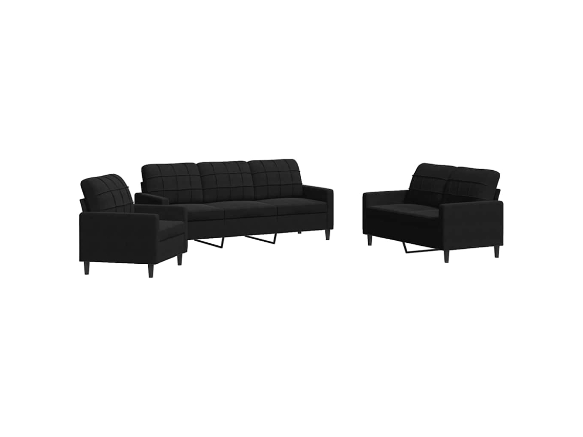 Maison Exclusive - Juego De Sofás Con Cojines 3 Piezas Terciopelo Negro