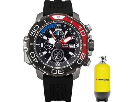 CITIZEN – Reloj Masculino – Cronógrafo Eco-Drive – Correa de Goma Negra – Bj2167-03E