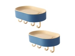 2026-linjou 2 Unidades Portajabones, Diseño Elevado, Portajabones De Pared Para Ducha (azul)