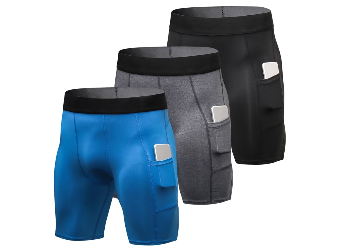 2026rebe-3 Pack De Calções Esportivos Para Homens Com Bolsa Para Treinamento E Exercício