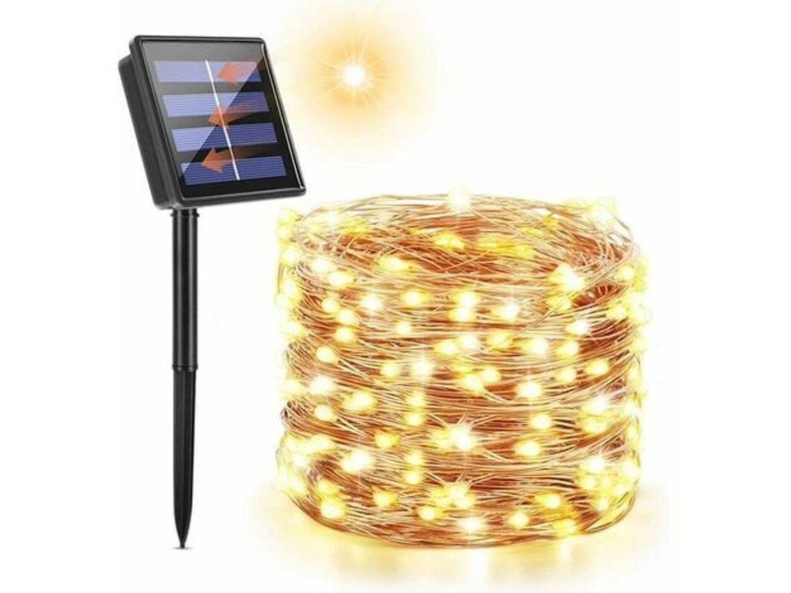 Guirnalda De Luces Solares Para Exteriores, 22 M, 200 Led, Resistente Al Agua Ip65 Para Jardín, Patio, Navidad, Bodas.