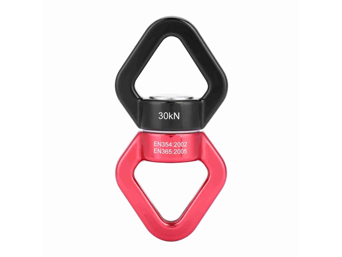 Conector de seguridad rotativo de 30 kN, rojo y negro.
