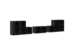 Conjunto de mueble para TV de 8 piezas, roble negro, EXCLUSIVO DE LA CASA