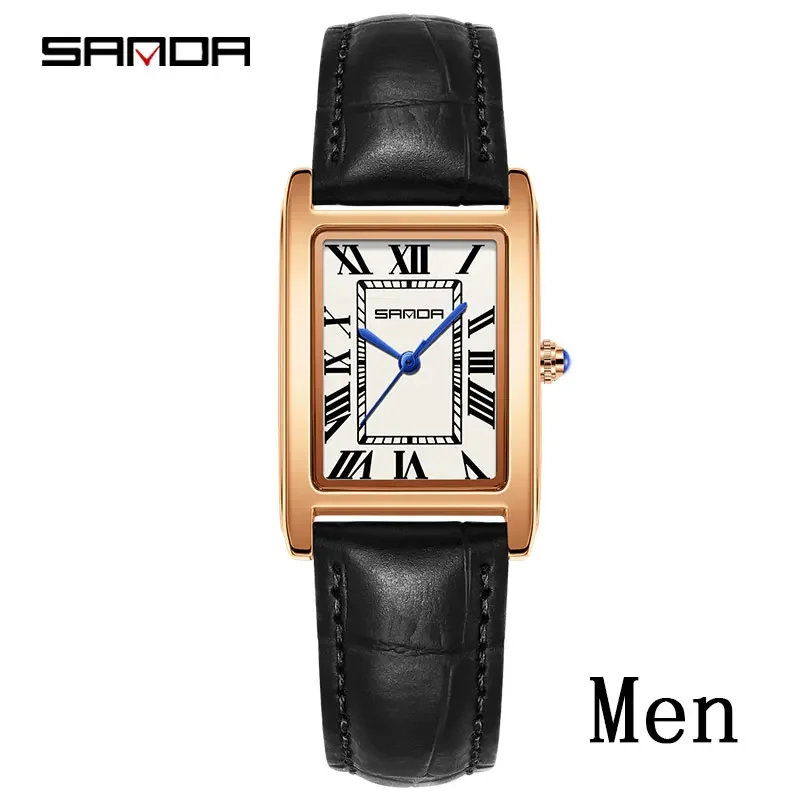 Reloj Deportivo Casual De Cuarzo Resistente Al Agua (estilo Masculino, Correa Negra, Caja De Oro Rosa, Esfera Blanca)