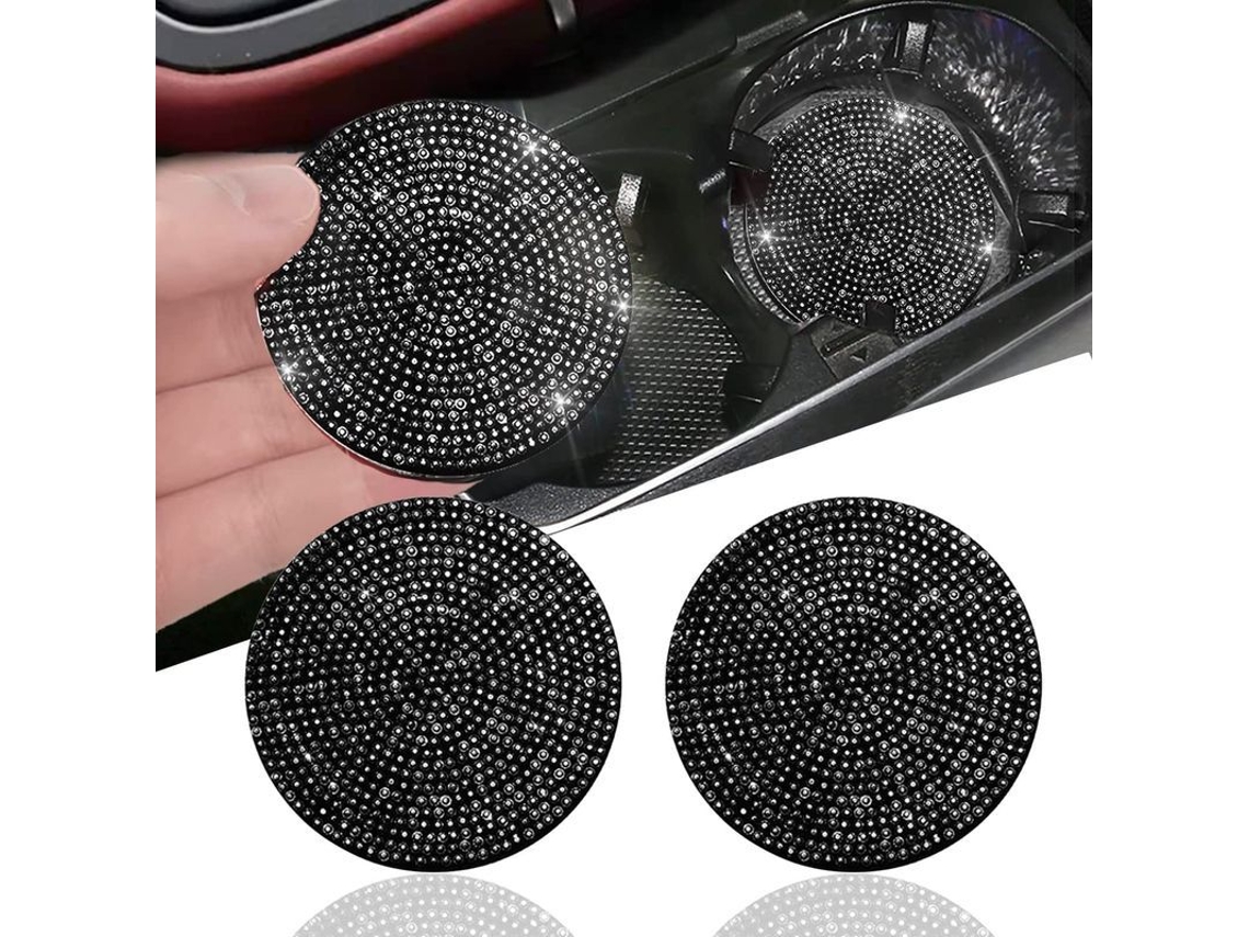 2026altiro-2 Portavasos Brillantes Para Coche, 6,98 Cm, Antideslizantes, Universales, Con Diseño De Diamantes De Imitación Para La Decoración Del Coche.