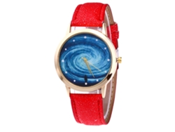 Reloj De Pulsera Analógico Para Hombre Y Mujer Con Correa De Pu De Estilo Moderno (rojo)