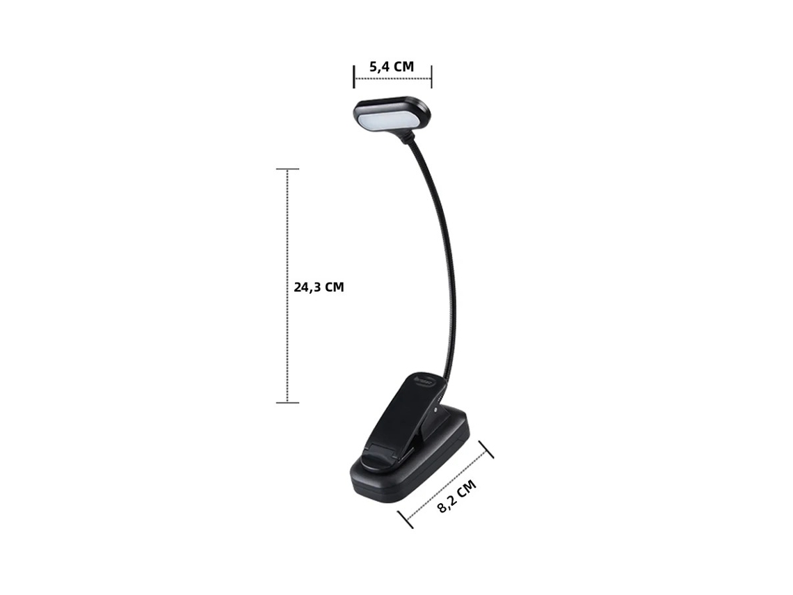 (modelo 1) Luz De Lectura Led Ajustable, Diseño De Cuello De Cisne, Funciona Con Pilas Aaa, Luz Blanca Fría.