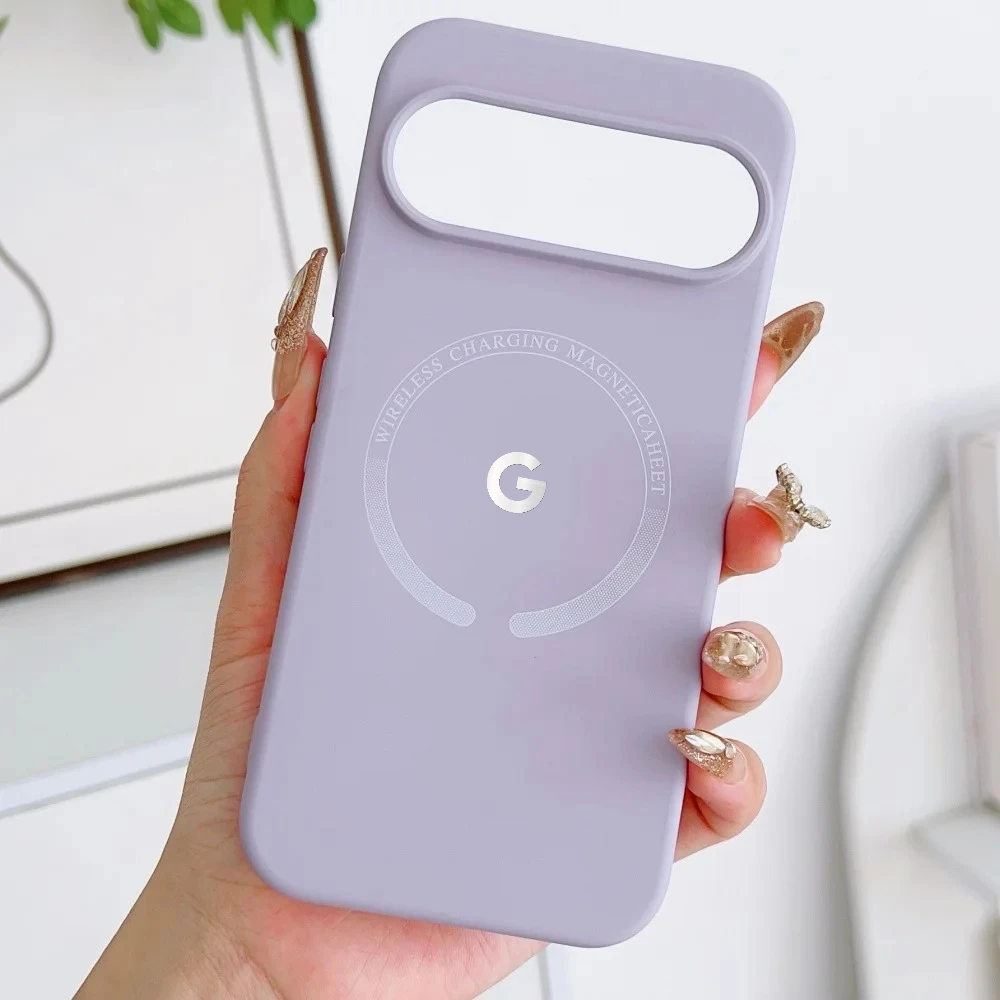 (morado Claro, Google Pixel 6a) Funda De Silicona Líquida Para Teléfono, Suave Al Tacto, Compatible Con Carga Inalámbrica Magnética.