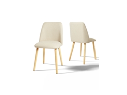 Sillas De Comedor Goeurvant 421(pack De 2, Crema, Tela)