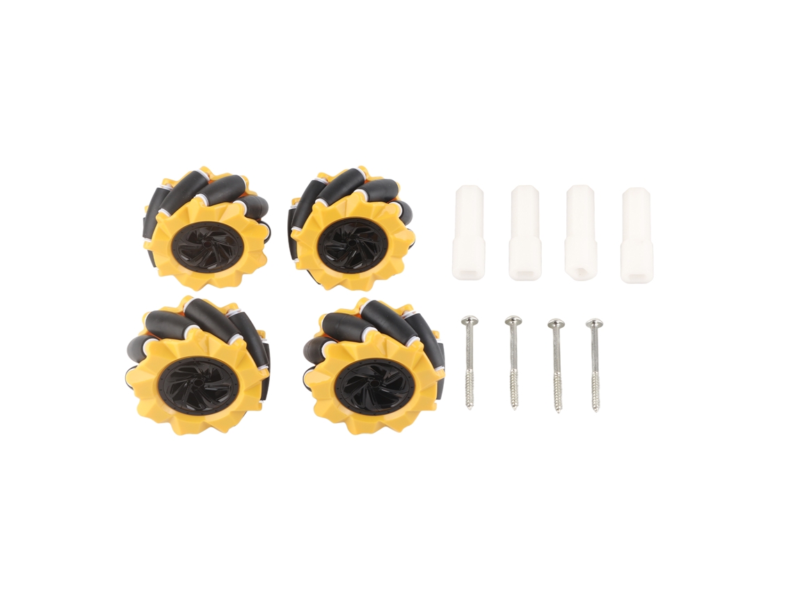 Ruedas Omnidireccionales Mecanum De 80 Mm Para Accesorios De Coches Robot Inteligentes Diy (2 Pares)