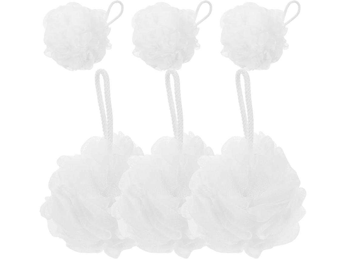 Juego De 6 Esponjas De Baño Blancas Y Resistentes.