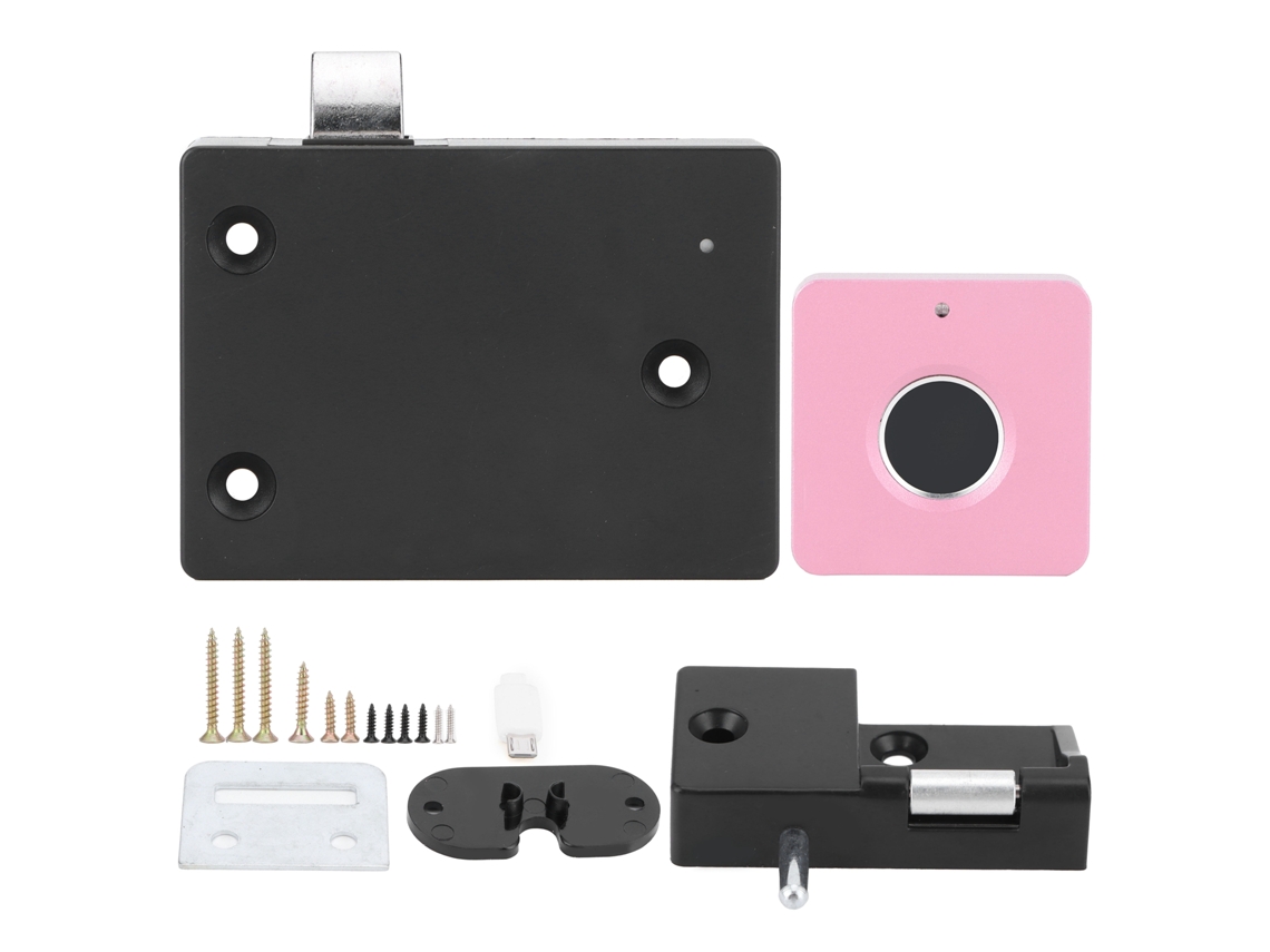 Cerradura digital inteligente cuadrada para cajón, color rosa, aluminio