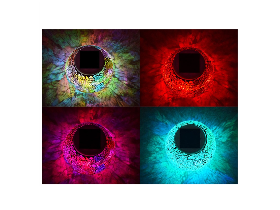 2026-lámpara Solar Mosaic-ball Con Cambio De Color Led, Iluminación Exterior Impermeable Para Jardín Y Césped