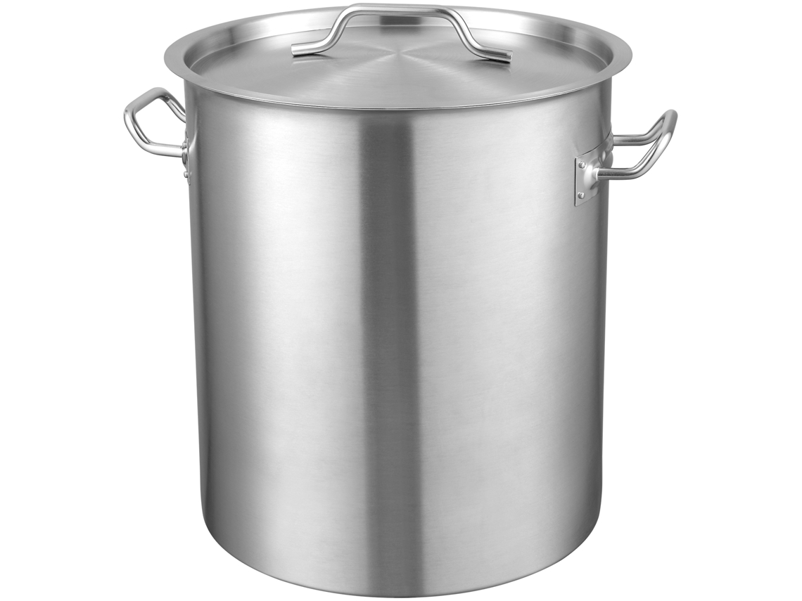 Olla de acero inoxidable Succebuy de 42 cuartos con colador y tapa para cocinar