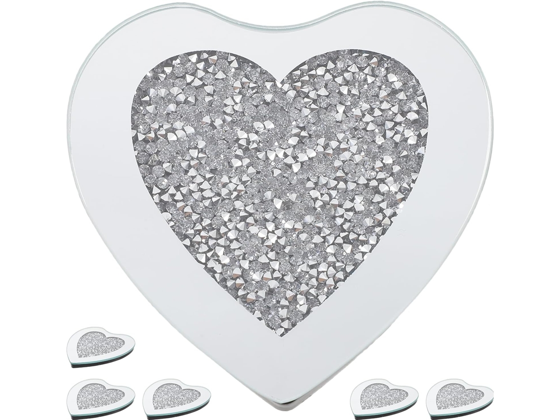Juego De 6 Posavasos Hexagonales Con Forma De Corazón, Transparentes Y Gruesos, Resistentes Y Duraderos.