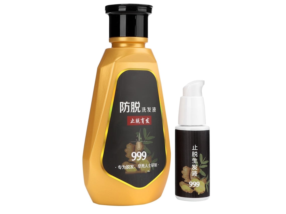 Shampoo Anticaída De Pelo Con Jengibre Control De Grasa + Liquido Crecimiento Capilar Profesional